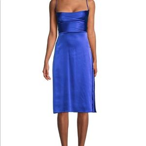 Danielle Bernstein Royal Blue Silk Midi Dress